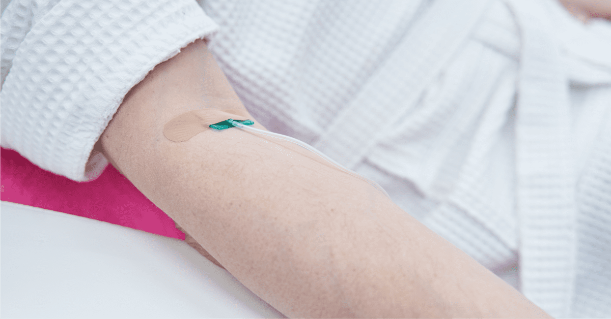 IV drip in patient's arm – NAD+ IV therapy treatment at CliniSculpt, Gauteng