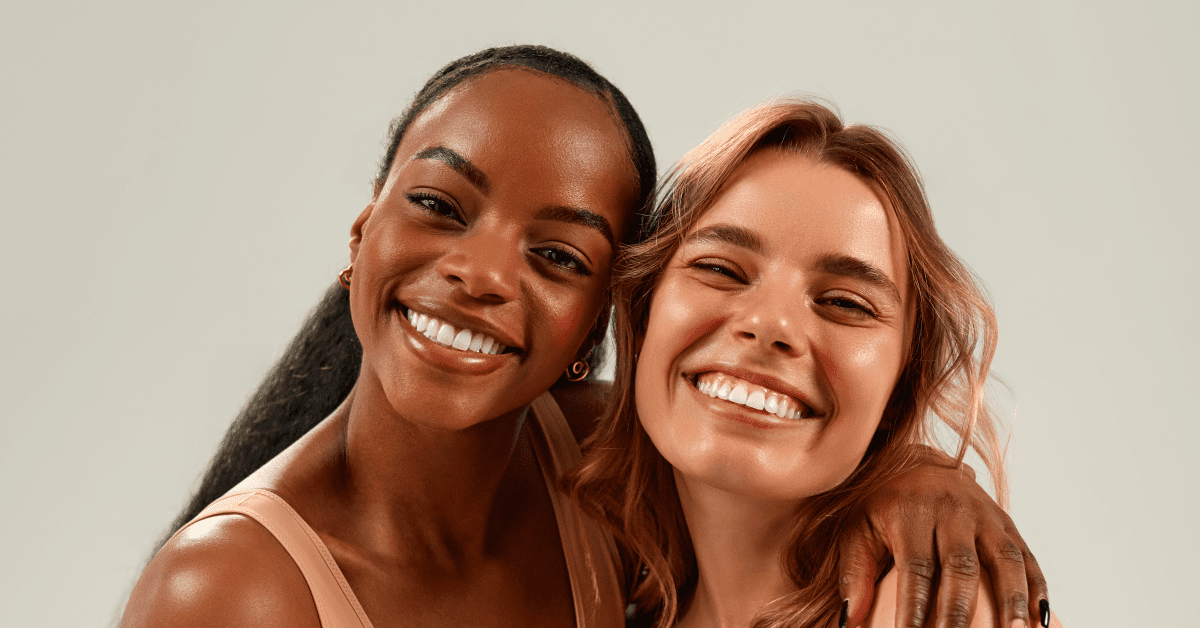 Two women with healthy glowing skin – vitamins and skin health, CliniSculpt Gauteng